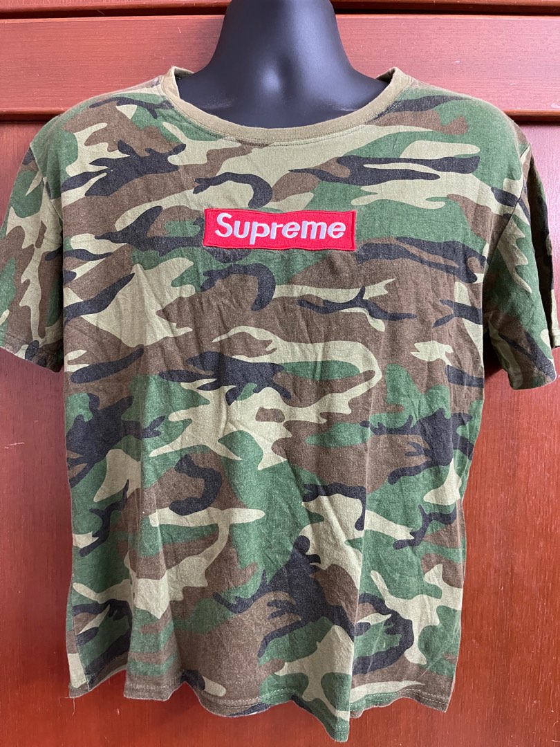 Camouflage cheap supreme shirt