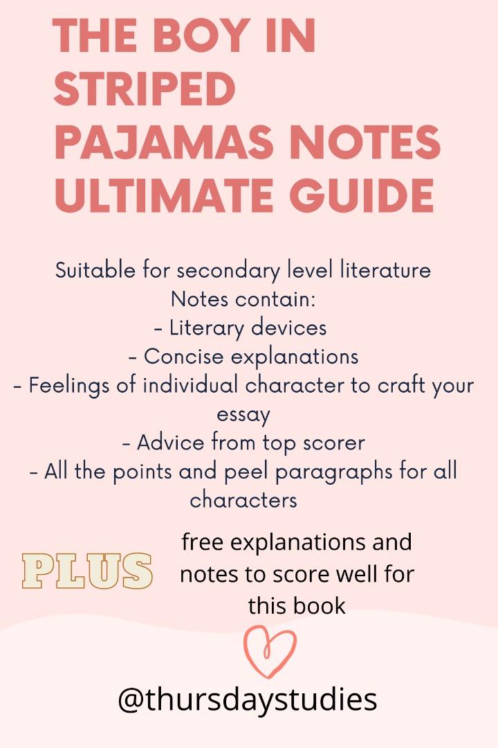 The Boy In Striped Pajamas ULTIMATE EXAM GUIDE + EXTRA PAGES| OVER 124 ...