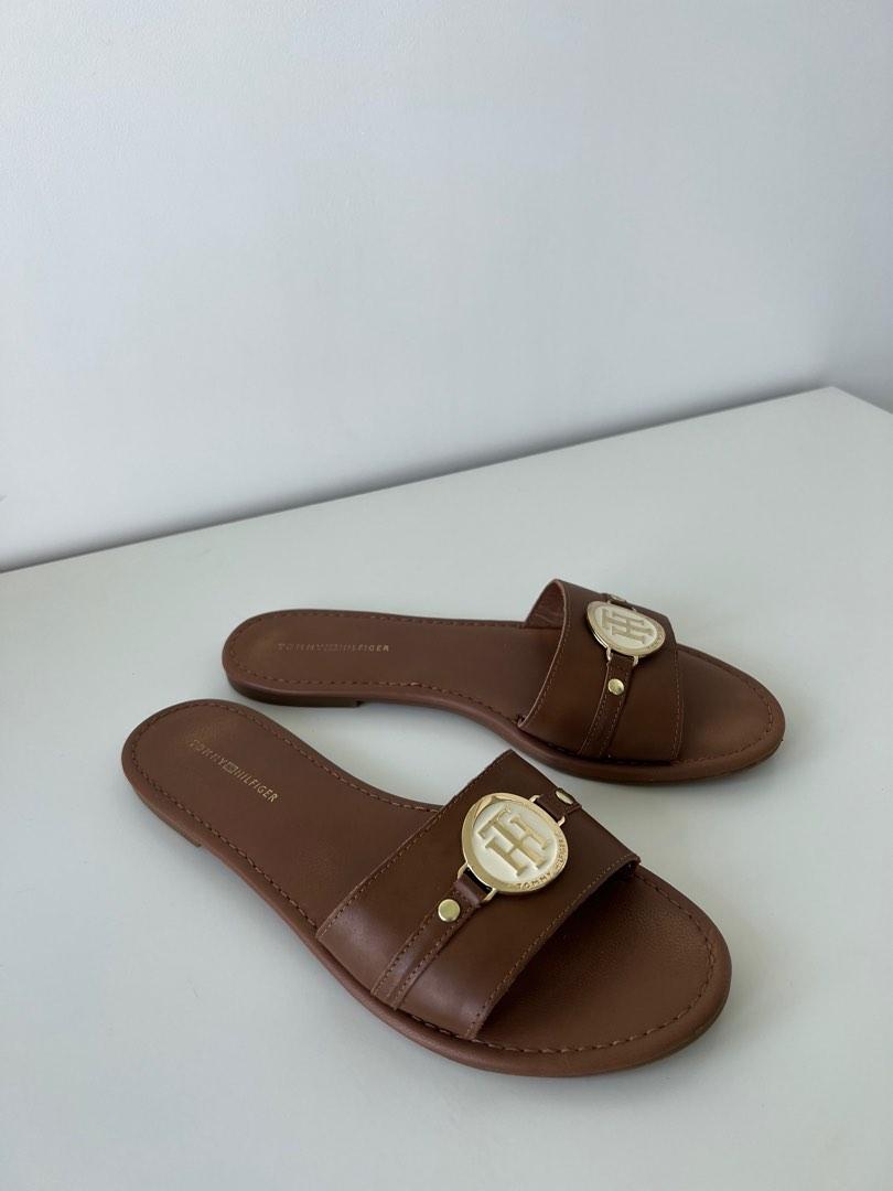 tommy hilfiger cognac sandals