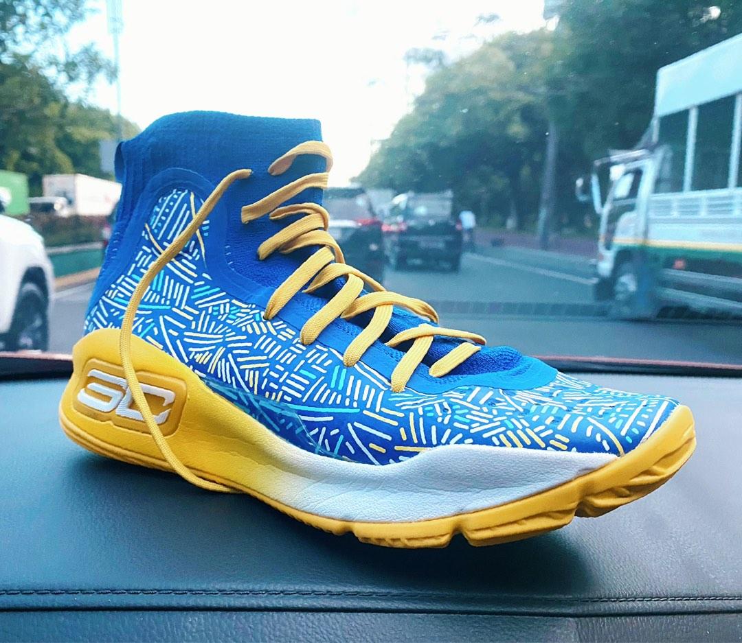 Under Armour Curry 4 Royal Blue Yellow, Men's Fashion, Footwear, Sneakers  on Carousell