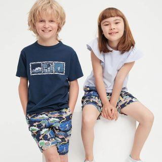 Uniqlo Kids SNOOPY PEANUTS Cotton Easy Shorts (Olive/Green)