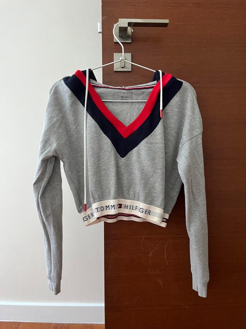 Urban outfitters tommy hilfiger cropped hoodie hotsell