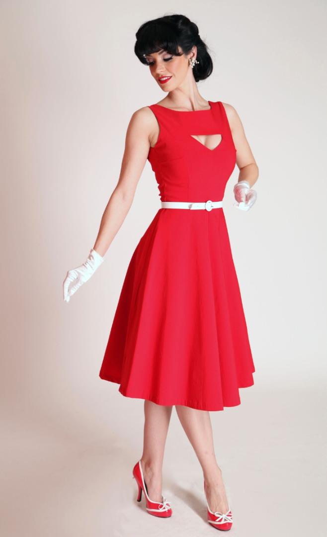 White 1950s swing sale dress