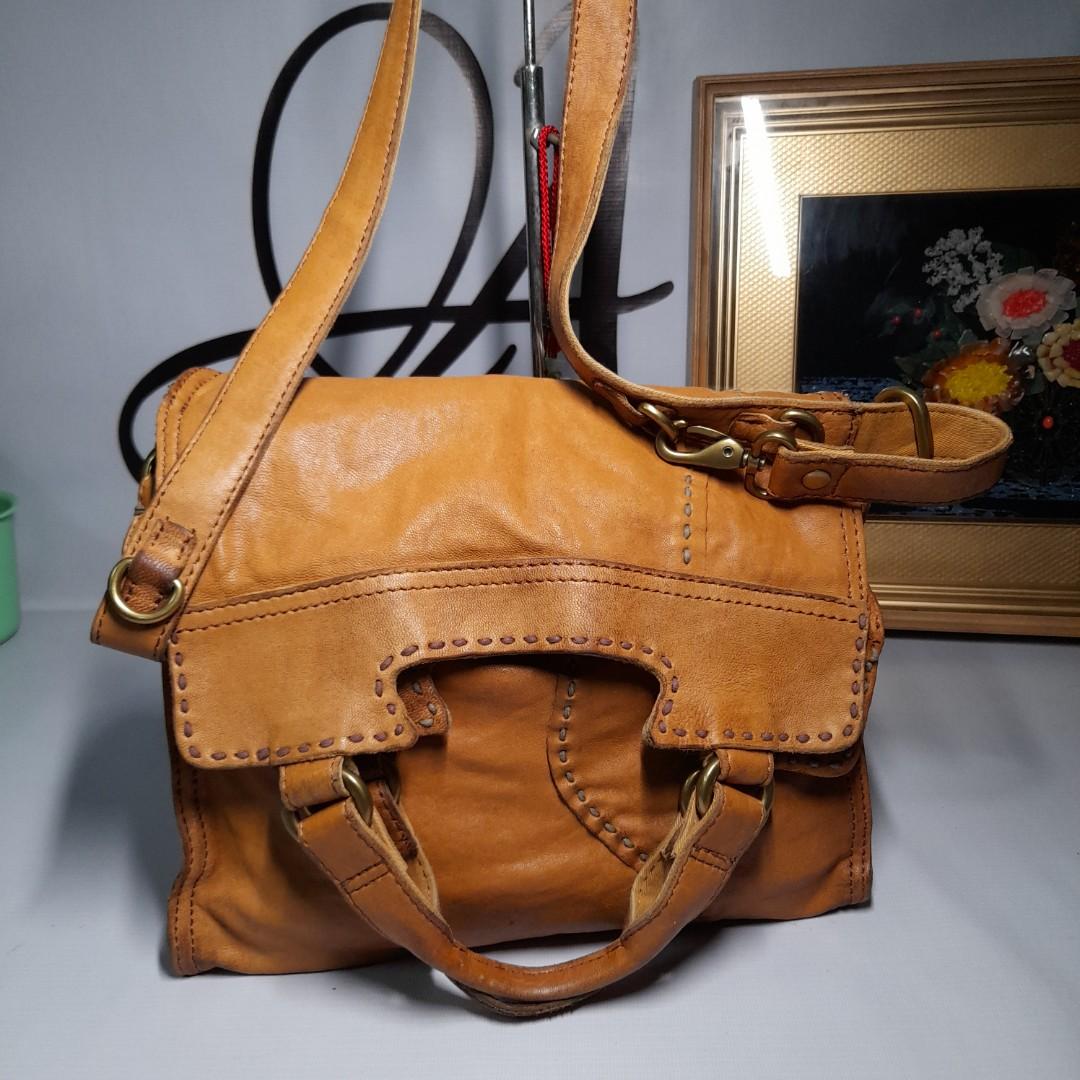 Vintage lucky brand lambskin 2way bag, Women's Fashion, Bags & Wallets