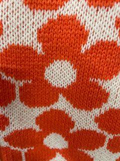 Y2k orange flower sweater