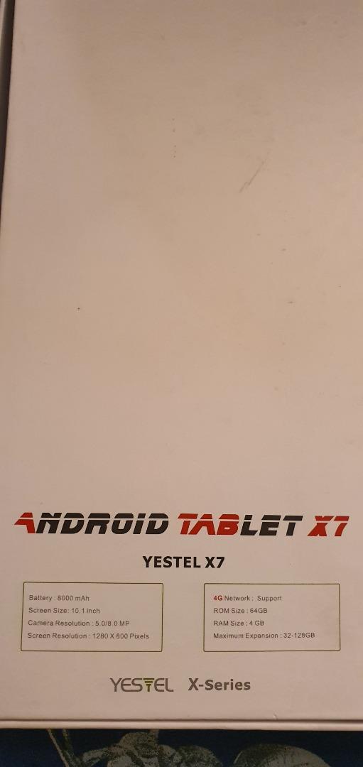Global Version Yestel X7 Tablet 10.1 inch Octa Core 4+64GB 8000