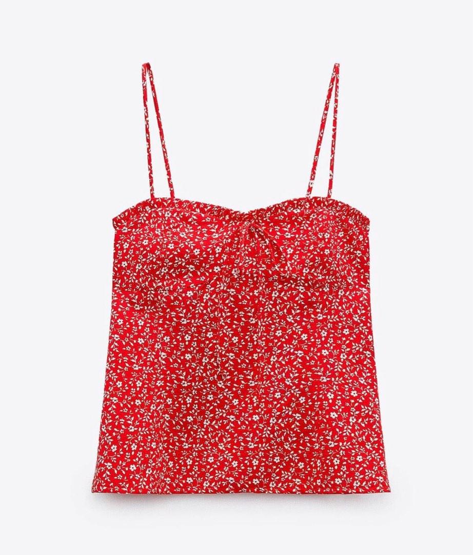 Zara floral print corset top, Women's Fashion, Tops, Others Tops on