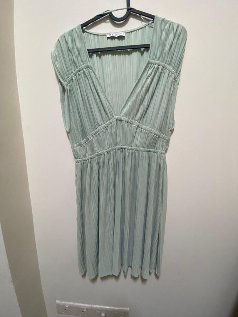 Zara Sage Green Dress, Women's Fashion, Dresses & Sets, Dresses on