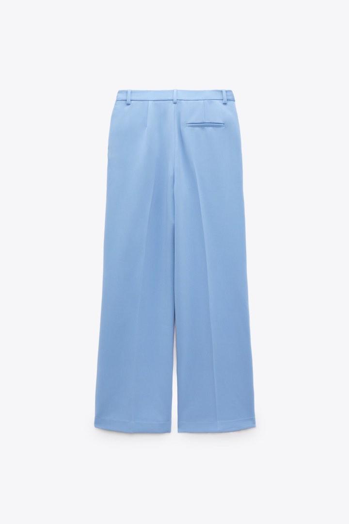 Zara Wide Leg Trousers in sky blue color, Women's Fashion, Bottoms, Jeans u0026  Leggings on Carousell