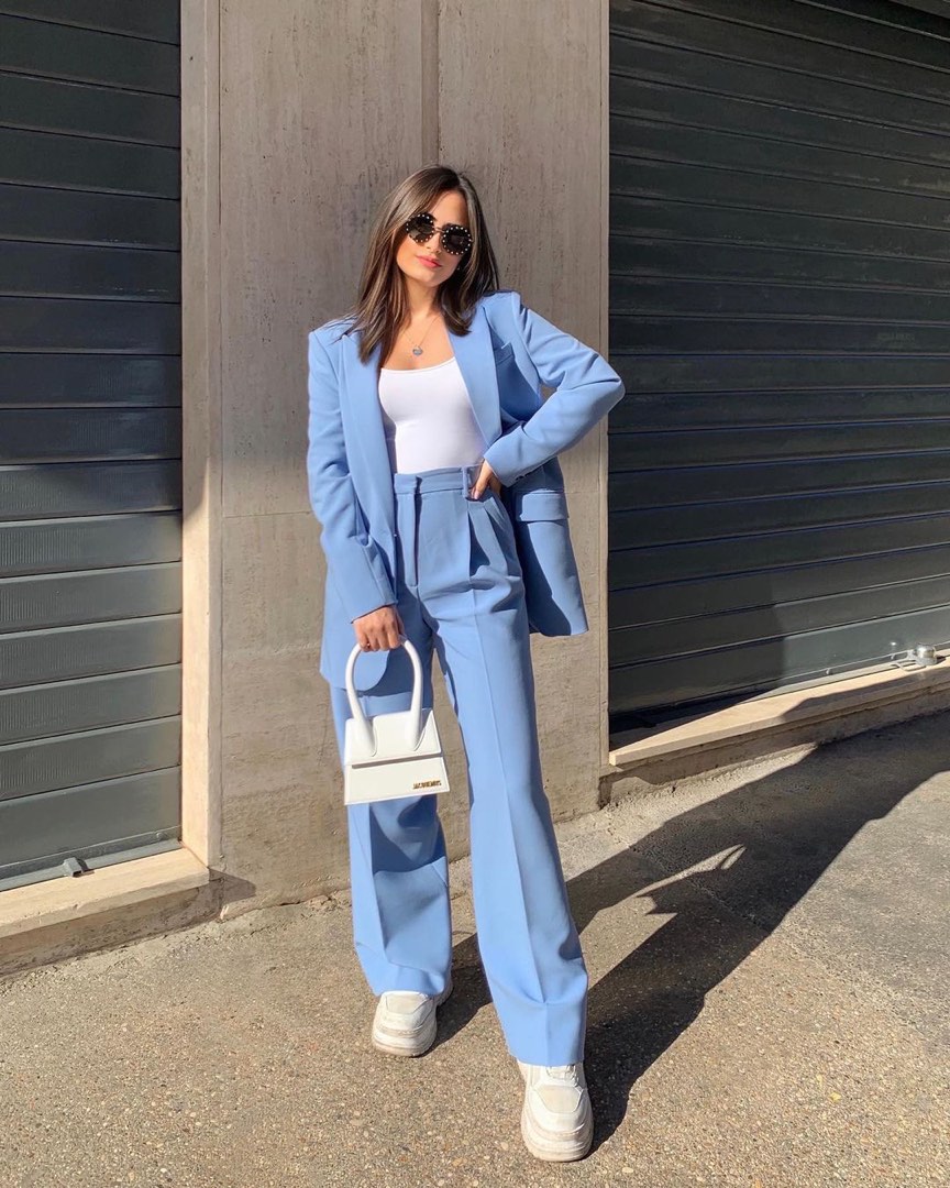 Zara Wide Leg Trousers in sky blue color, Women's Fashion, Bottoms, Jeans u0026  Leggings on Carousell