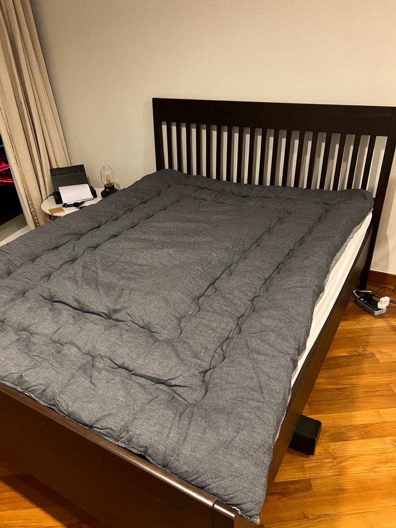 0 IKEA bed frame and mattress, Furniture & Home Living, Furniture, Bed