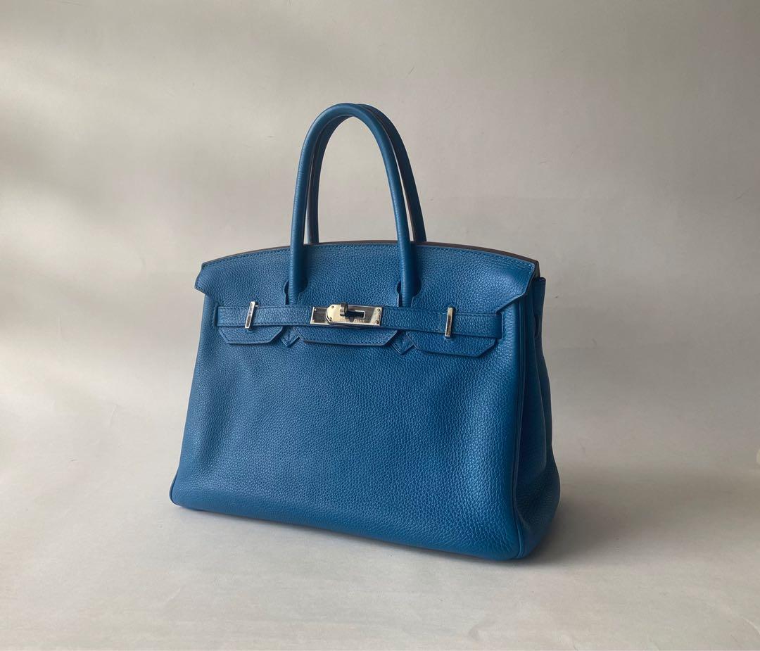 Hermes Birkin 30 Cobalt Blue Togo GHW Handbag Purse