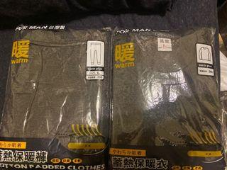 男 保暖衣 保暖褲 一組 L號