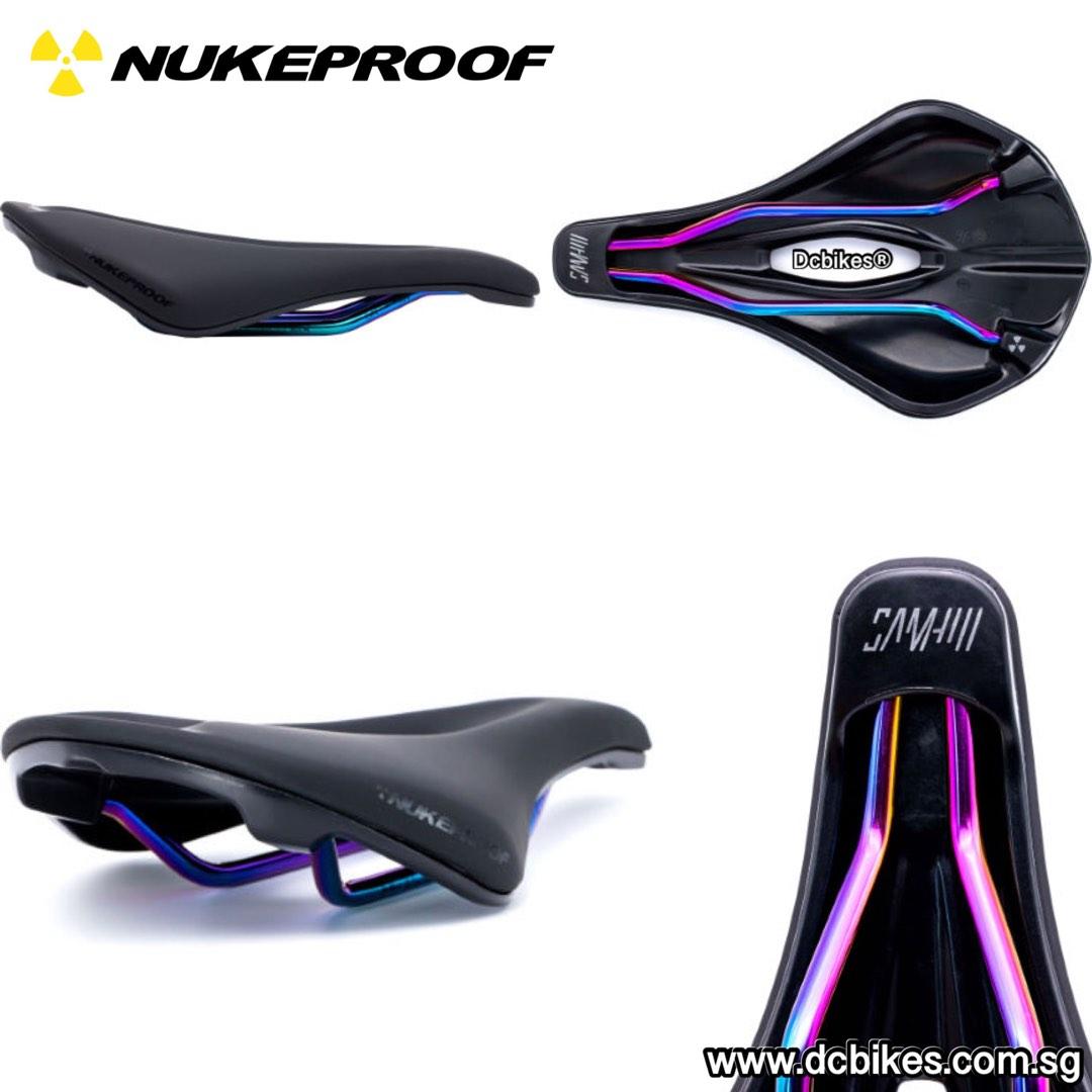 Nukeproof Sam Hill Enduro Oil Slick Saddle 262g Dcbikes like Axs Rainbow Rails For Mountain Bike MTB Bicycle etc Sports Equipment Bicycles Parts Parts Accessories on Carousell