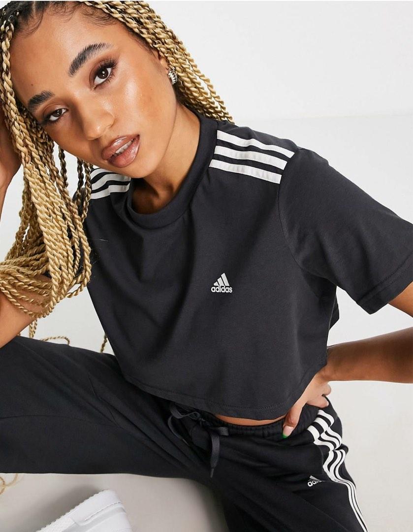 Adidas Crop Top in Dark Grey