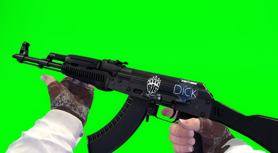 AK47 Slate FN w/ Dickstacy Sticker CSGO Skin, Video Gaming, Video