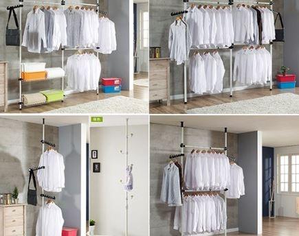 ALL Korean Standing Pole Clothes Rack Coat Stand Drying Shelving