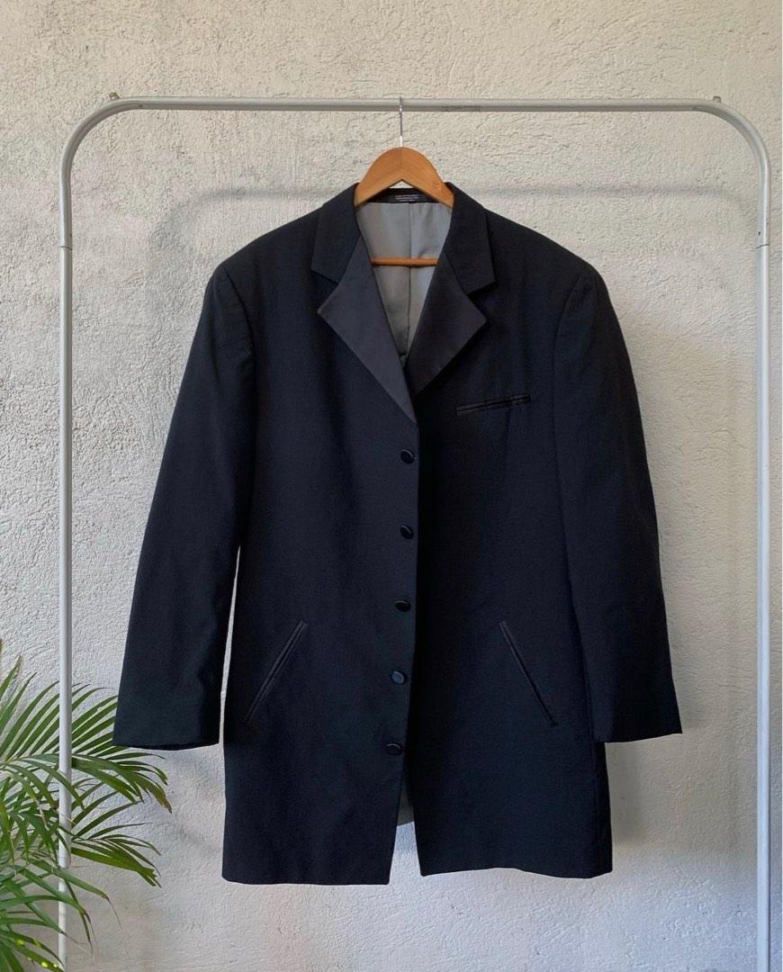 Andrew Fezza Classic Long Black Mens Coat Large XL Men s