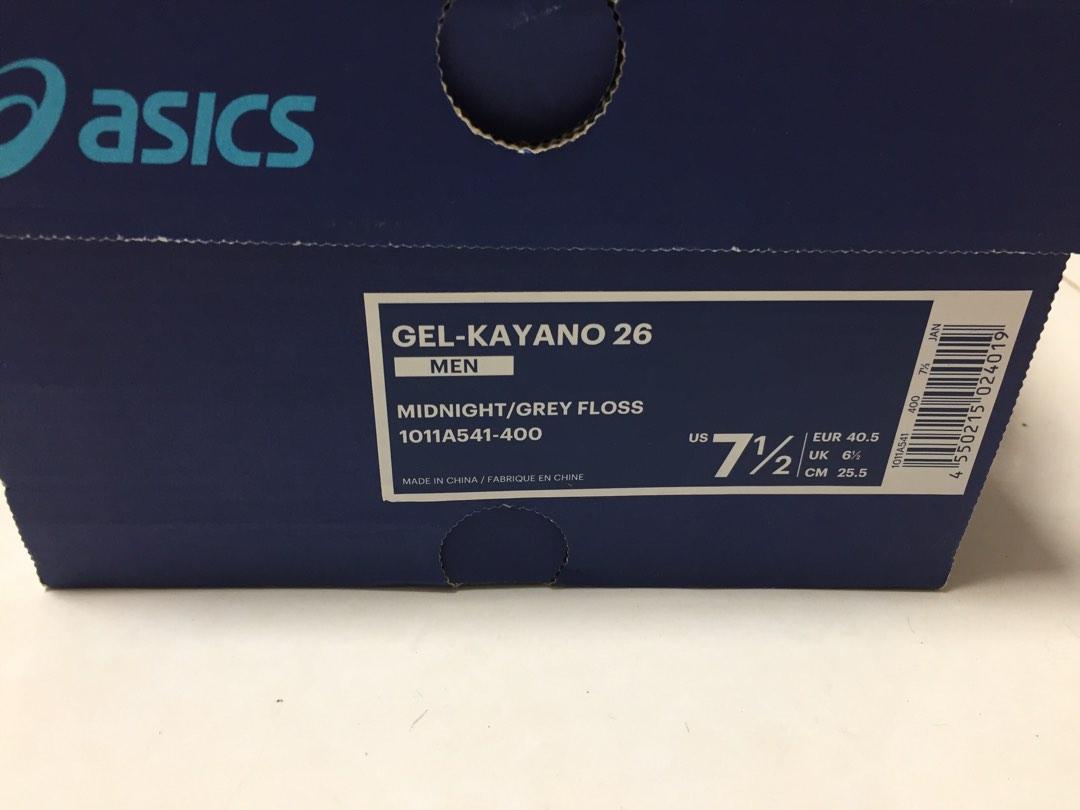 ASICS Gel Kayano 26 Men Midnight Grey floss EUR40.5 US7.5 Men s