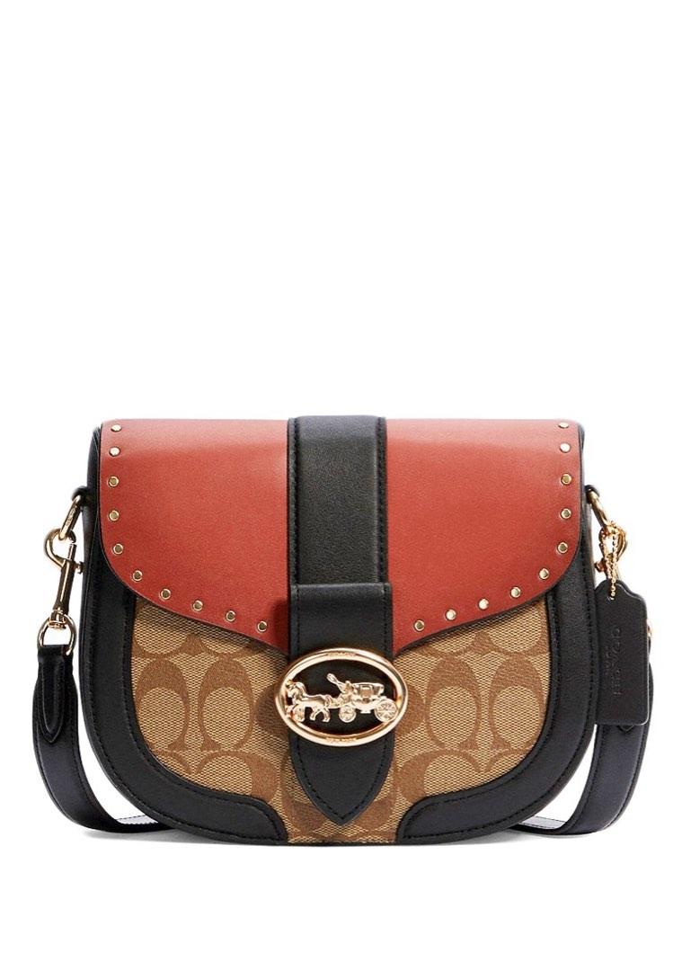 Authentic COACH Saddle Bag In Colorblock Signature Canvas With