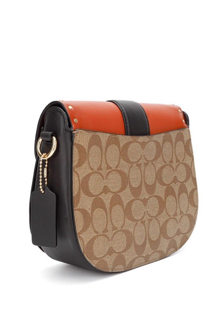 Authentic COACH Saddle Bag In Colorblock Signature Canvas With