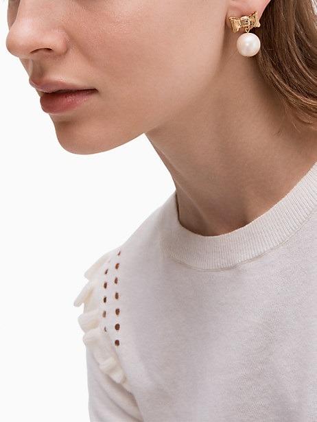 Kate spade all wrapped up in pearls drop earrings clearance