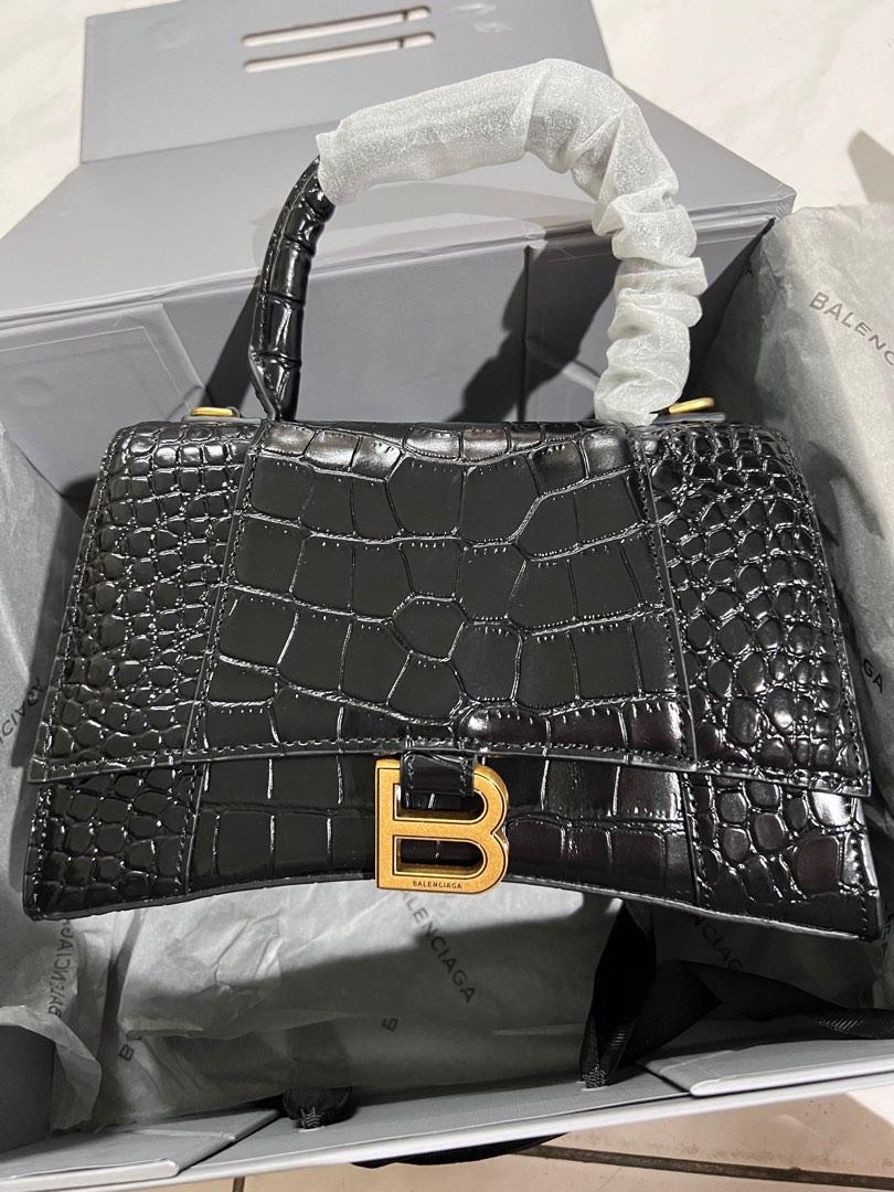 Balenciaga hourglass small leather tote hot sale