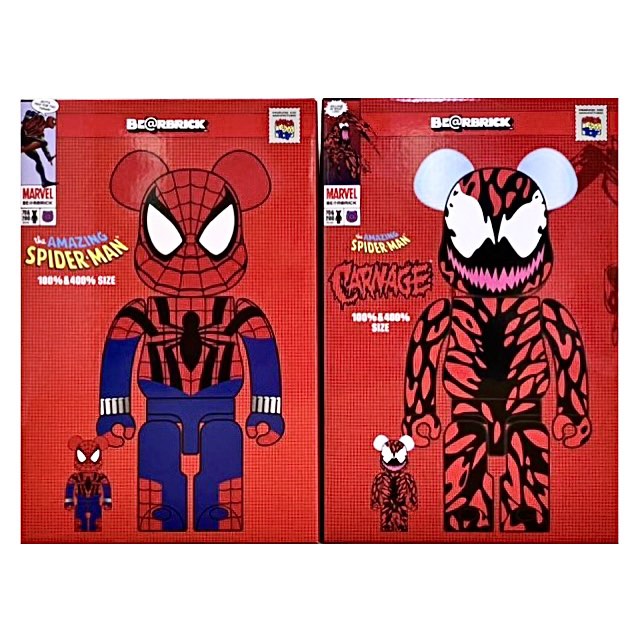 MEDICOM TOY - MARVEL AMAZING SPIDER-MAN CARNAGE 400%ベア BE@RBRICK & CARNAGE Spider-Man 100% MEDICOM Set Bearbrick