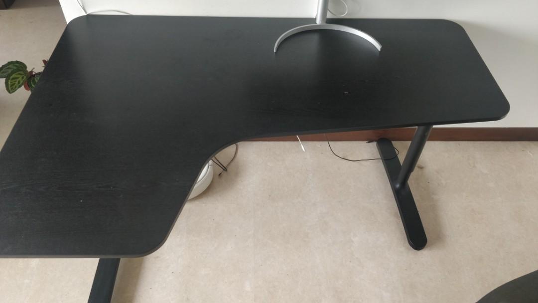 Bekant Ikea corner desk left, Furniture & Home Living, Furniture
