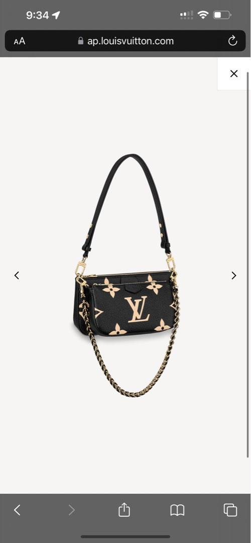 LV Louis Vuitton Multi Pochette Accessories Black/Cream Monogram (Cash  S$3,000)