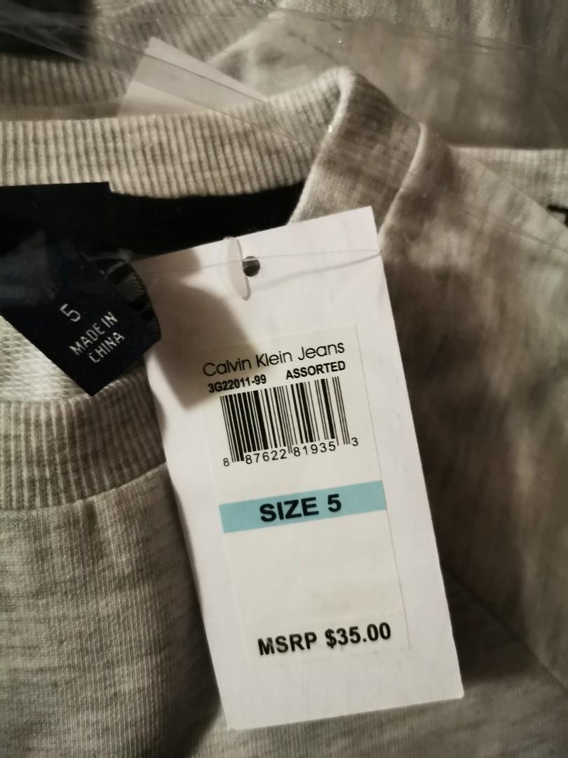 Calvin klein sales kids size