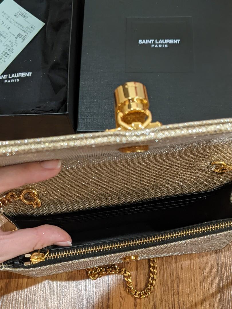 BRAND NEW FULL SET W RECEIPT 100 AUTHENTIC YVES SAINT LAURENT YSL Kate Chain Wallet w Tassel GHW