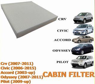 Cabin Filter for Honda CRV 2007-2011, Civic 2006-15, Accord 2003-up, Odyssey 2007-2011