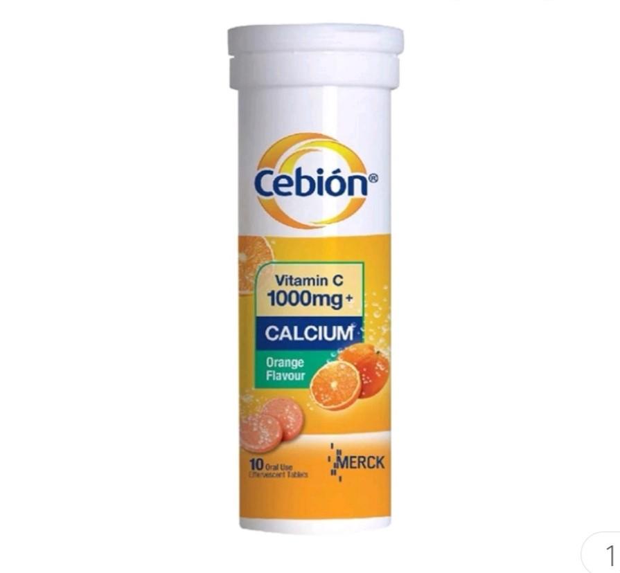 CEBION Vitamin C with Calcium Effervescent Orange, Health & Nutrition