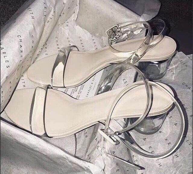 Charles and keith transparent hot sale heels