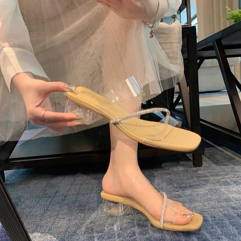 CHEAPEST WHITE GLITTER TRANSPARENT CLEAR HEELS UPGRADED COMFORT