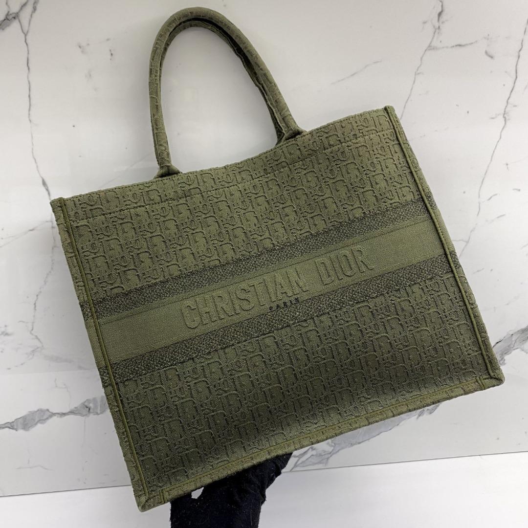 CHRISTIAN DIOR GREEN CANVAS LARGE BOOK TOTE BAG 227021967 Luxury