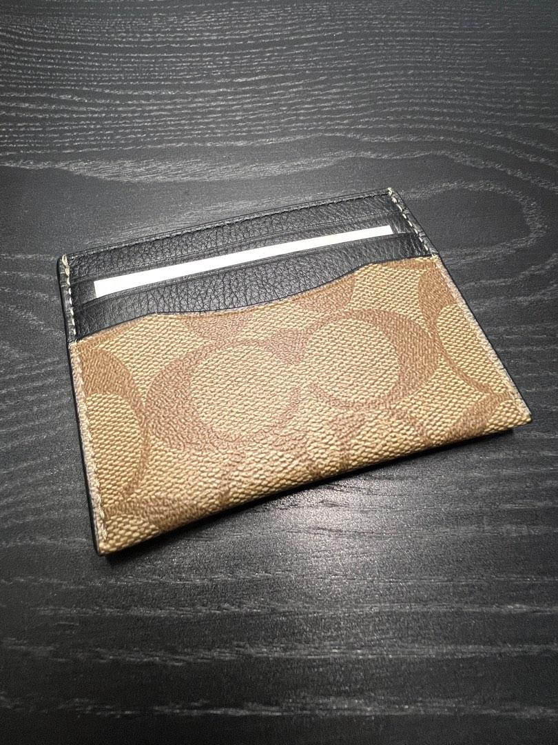 Coach F58110 ID Card Case Tan, Men's Fashion, Watches & Accessories