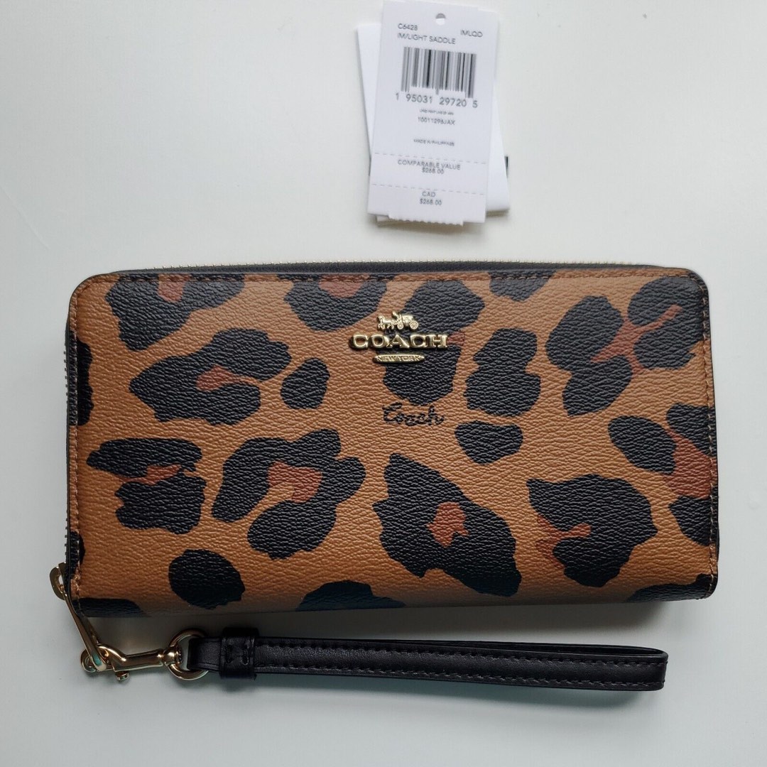 Leopard coach clearance wallet