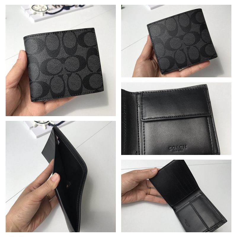 Coach mens wallet with coin pouch and box, Men's Fashion, Watches