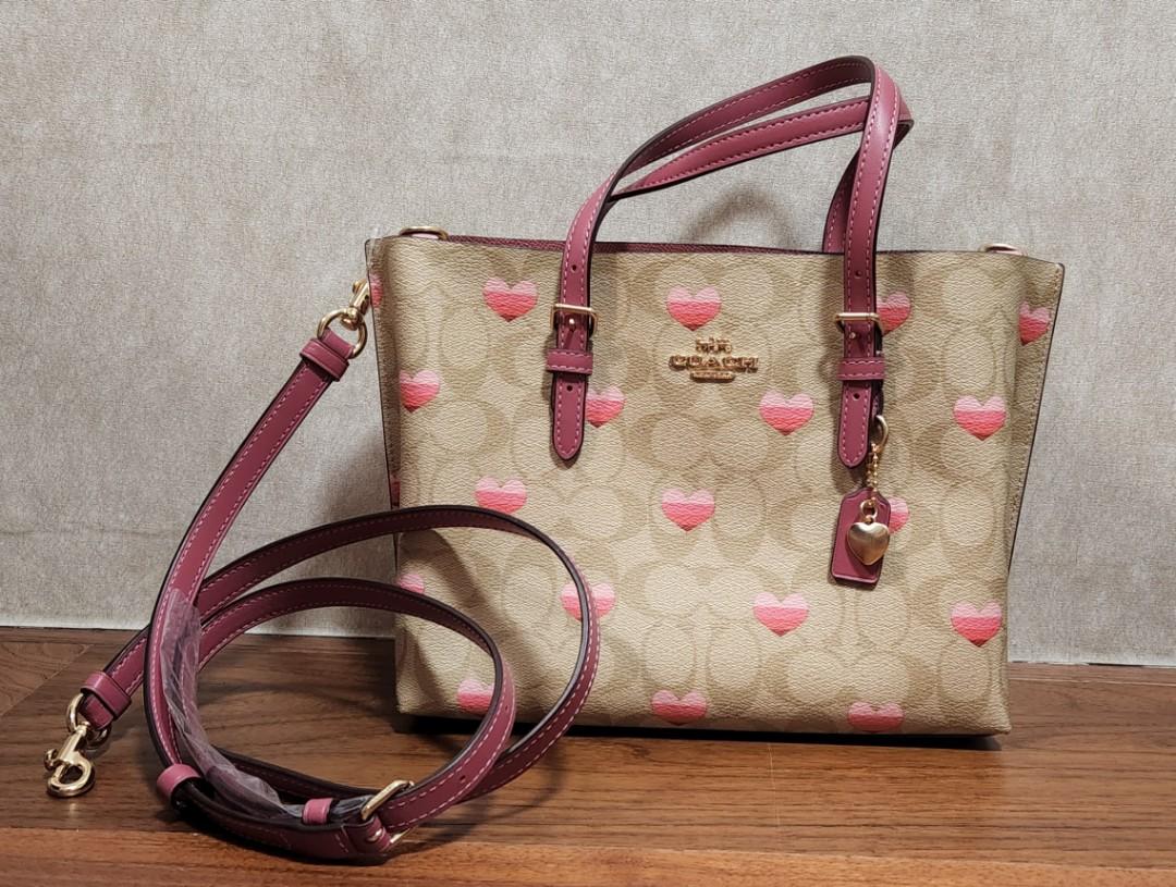 Authentic+Coach+Mollie+Tote+25+Heart+Stripe+Print+Crossbody+CA252 for sale  online