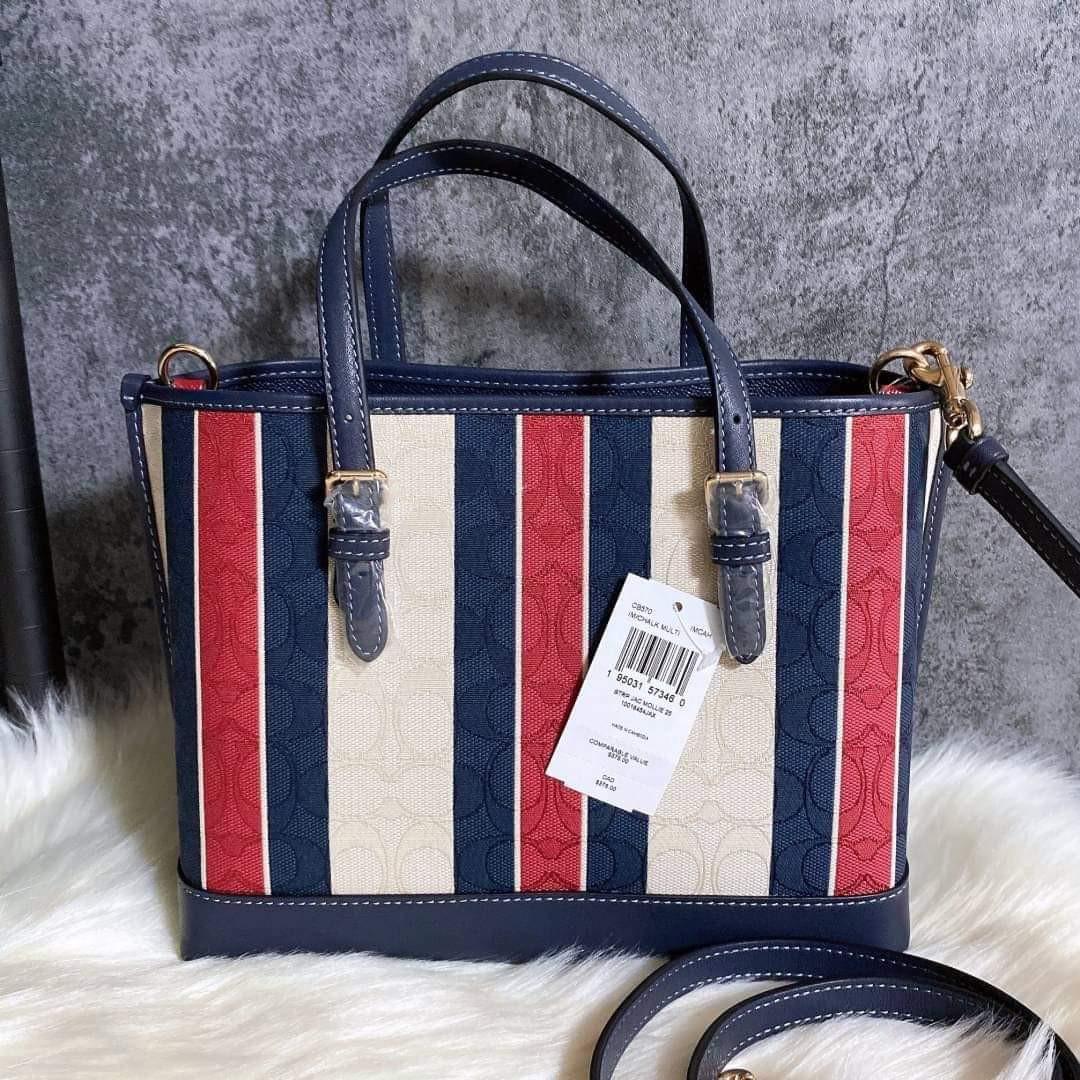 Coach Mollie Tote 25 in Signature Jacquard with Stripes, Women's