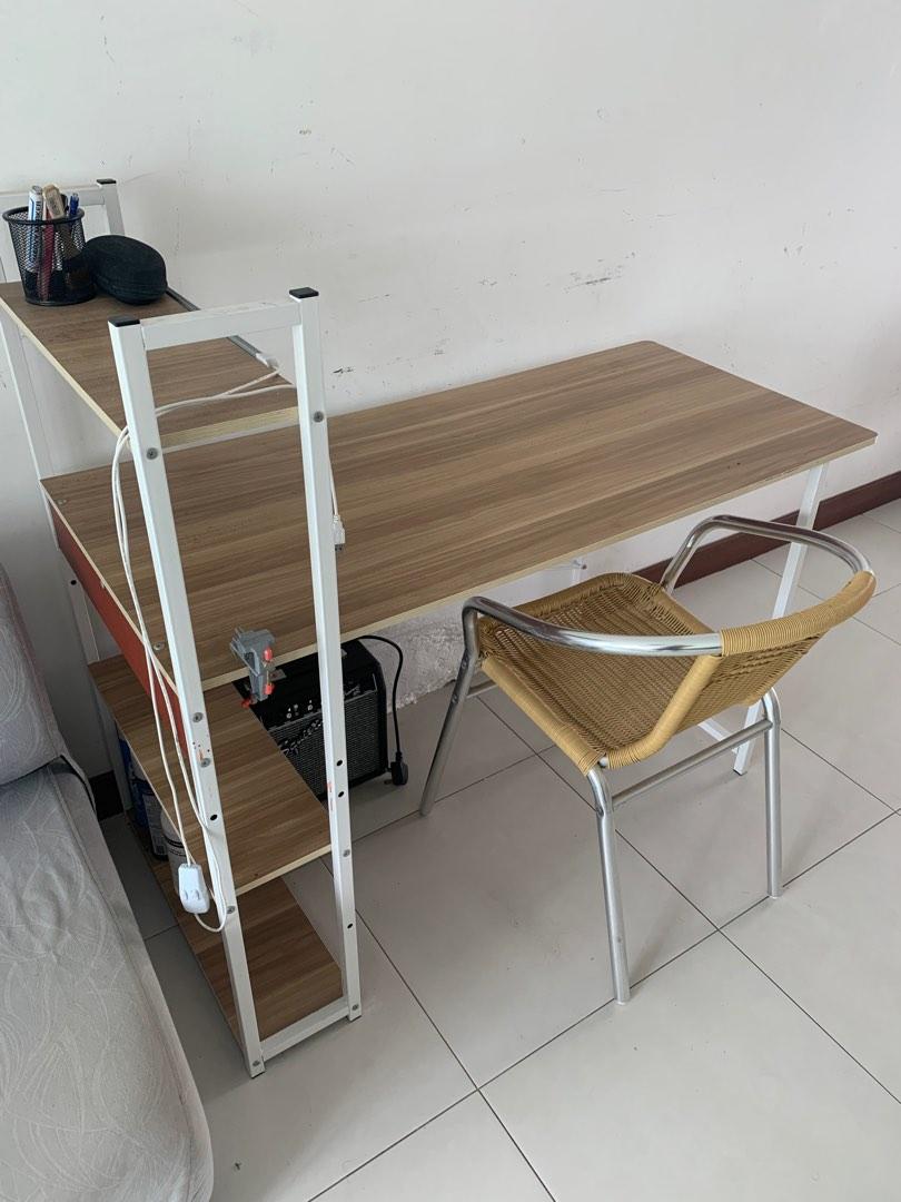 Computer table with rack, Furniture & Home Living, Furniture, Other ...