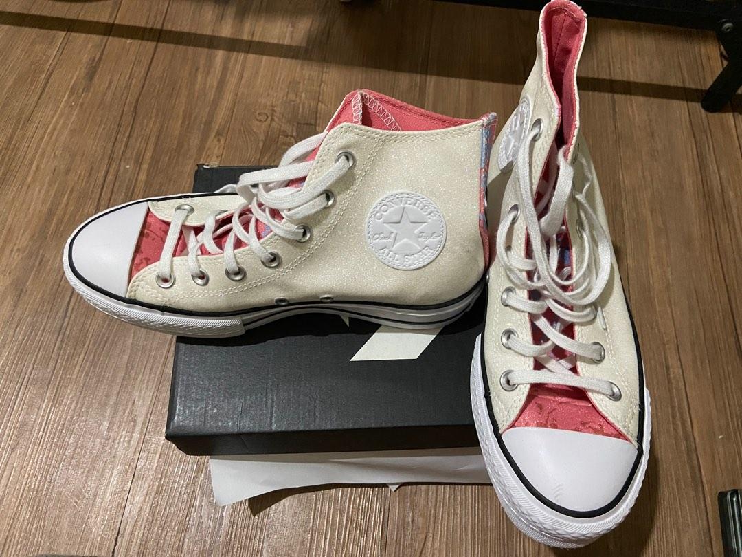 Pink glitter converse womens on sale
