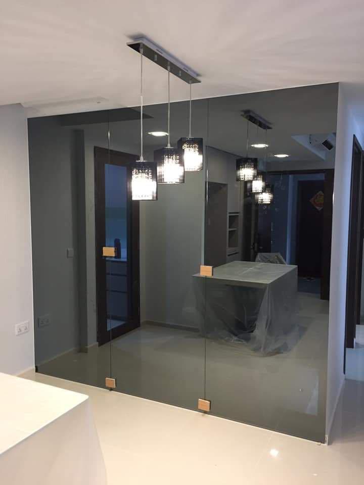 Custom Grey Tinted Wall Mirror Supply & Install, Furniture & Home