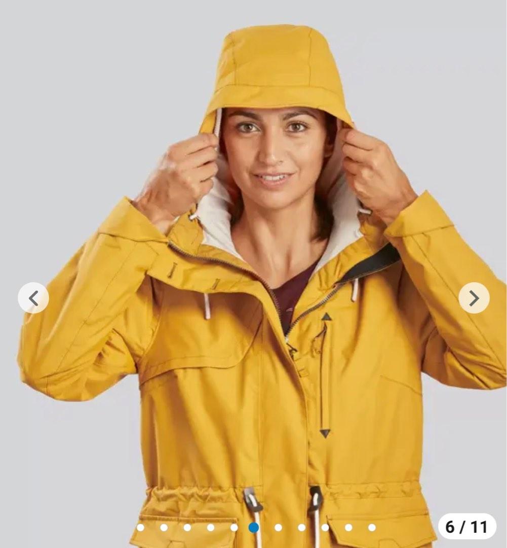 Decathlon women's waterpoof jacket NH550 Yellow, Women's Fashion