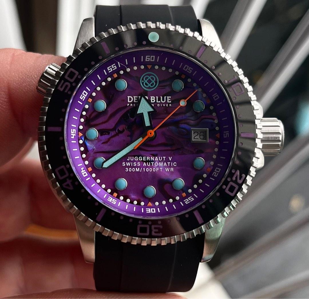 Deep Blue Juggernaut 5 44mm Swiss Automatic Dive Watch Black