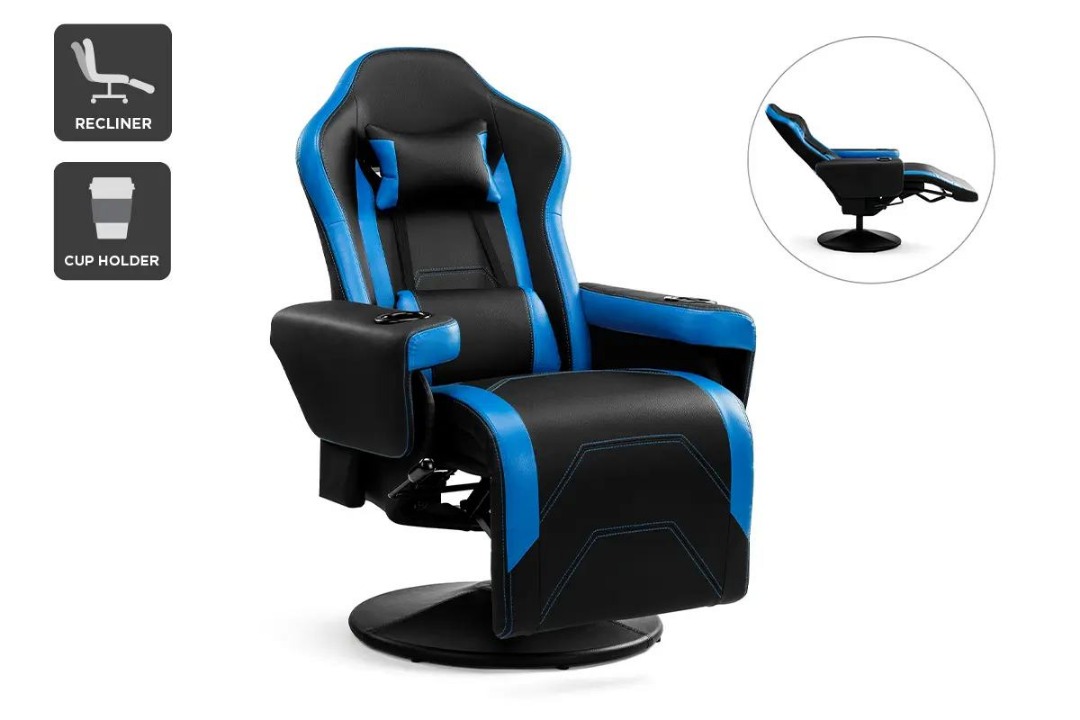 Ergolux Hotshot Recliner Gaming Chair (Black/Blue), Furniture & Home