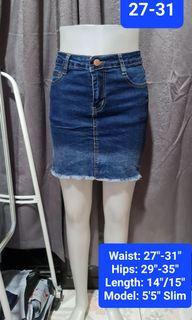 Faded Blue Denim Mini Skirt Size Medium Waist 27" to 31" UKAY DS18