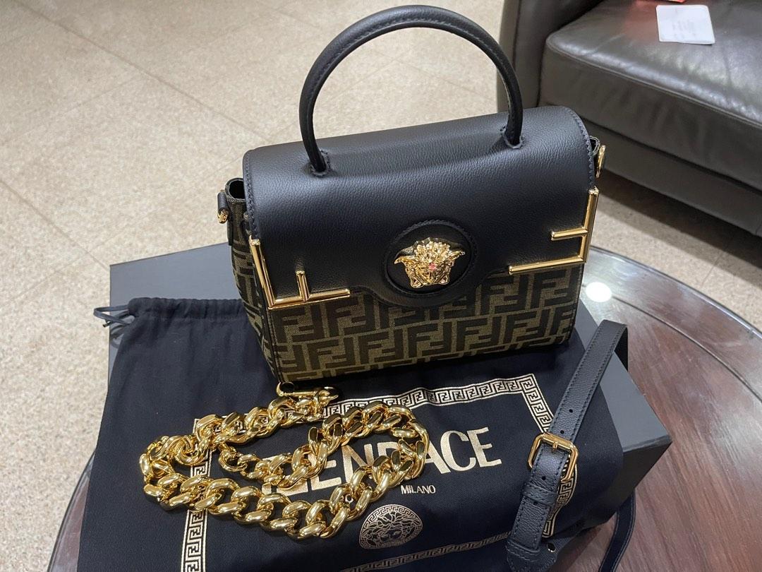 Versace, Bags, Fendace Versace Fendi Collaboration La Medusa Blue Medium  Handbag
